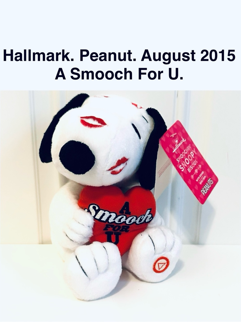 Hallmark Snoopy Plush Peanuts Smooch For U 2015 Collectible Love Kisses 🥜
